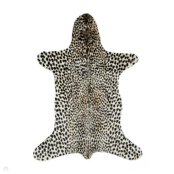 Faux Fur Cheetah Print Soft White/Black/Warm Beige/Tan Rug-Think Rugs-Rug Love - The Most Loved Rug Store